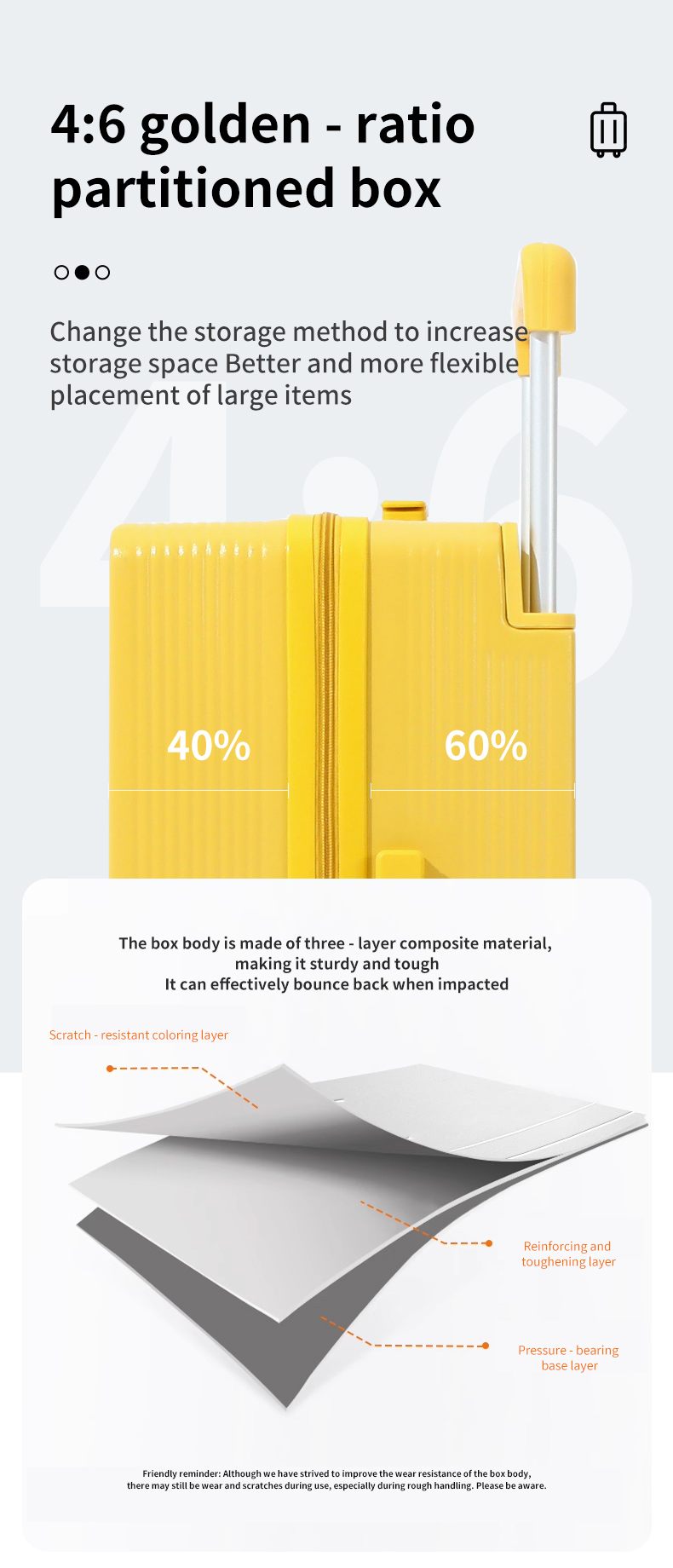 2025 Wide trolley suitcase, balanced force, Wide trolley suitcase 20 inch women's multifunctional travel universal wheel cabin suitcase