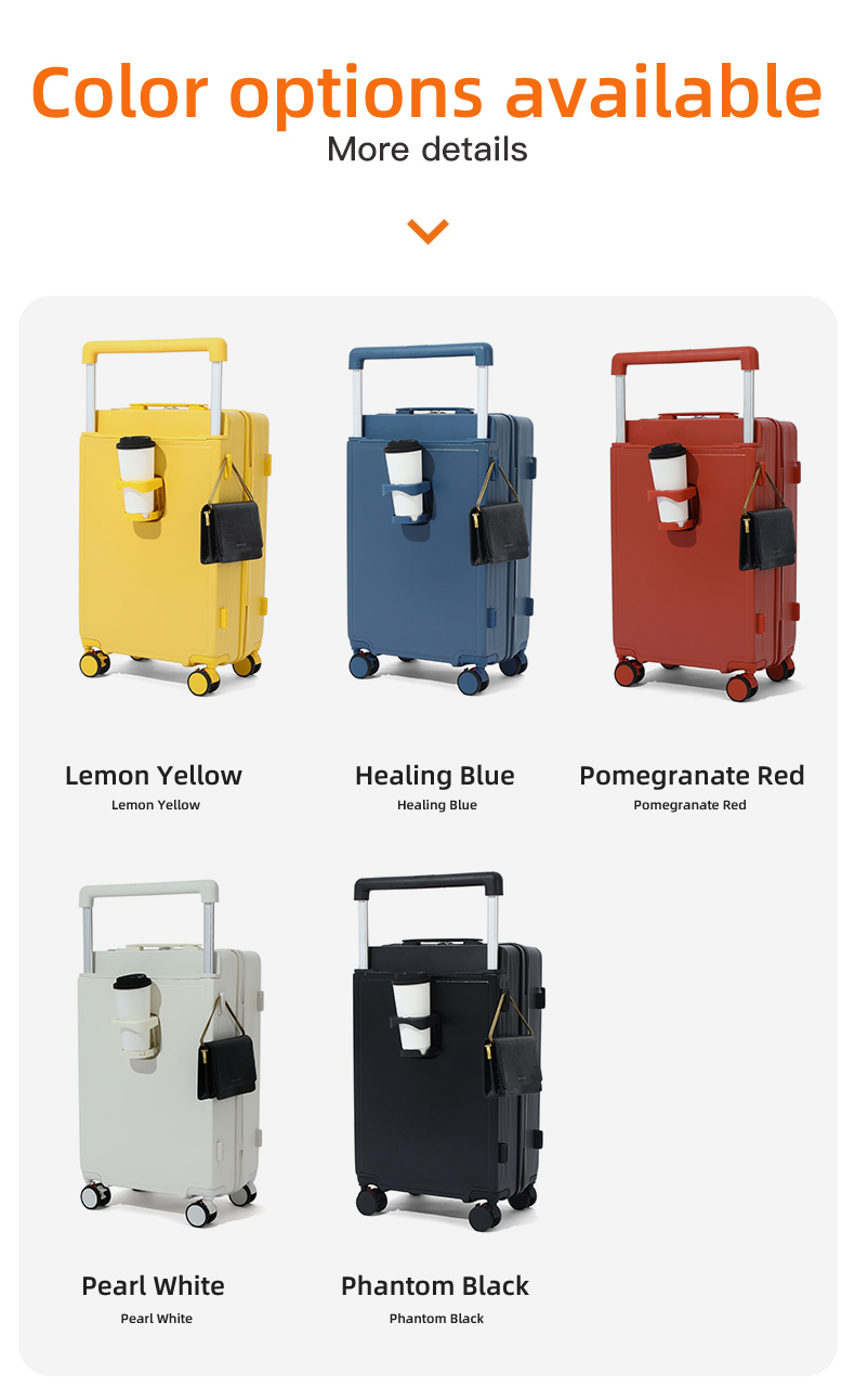 2025 Wide trolley suitcase, balanced force, Wide trolley suitcase 20 inch women's multifunctional travel universal wheel cabin suitcase
