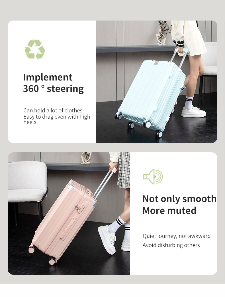 1682-20/22/24/26/28 inch ABS hardshell Ligtweight Carry on suitcase USB Charging interface and cup holder luggage,Family travel suitcase