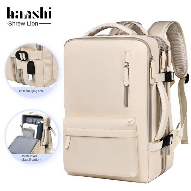 Large Capacity Fashion Backpack High-Grade Travel Women's Backpack Trendy Men Commuter Schoolbag Waterproof Computer Bag