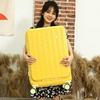 Pembukaan hadapan Bagasi wanita 2024 kata laluan roda berputar 360 ° baru dengan penutup cangkir 18 inci model ringan kecil trolley Bagasi(jaminan 1 tahun, kembalian bebas kerosakan)