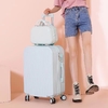 Bagasi Kasus Kosmetik Perempuan Set 2 Kepala 14+20/24/28 inci boleh dipadangkan, Warna Candy Kecil Baru Suitcase Lelaki 4 Roda 360° Kepala Kulit Terkod Travel luggage