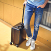 2025 New Bag Fashion Leather Boarding Case 18 inch Business Aluminum Frame Universal Wheel Luggage TSA Password Lock Diamond Edition Available in Multiple Colors (Pressure resistant, Wear resistant, Environmentally friendly Material)