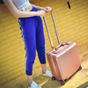 2025 New Bag Fashion Leather Boarding Case 18 inch Business Aluminum Frame Universal Wheel Luggage TSA Password Lock Diamond Edition Available in Multiple Colors (Pressure resistant, Wear resistant, Environmentally friendly Material)