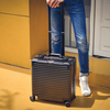 2025 New Bag Fashion Leather Boarding Case 18 inch Business Aluminum Frame Universal Wheel Luggage TSA Password Lock Diamond Edition Available in Multiple Colors (Pressure resistant, Wear resistant, Environmentally friendly Material)