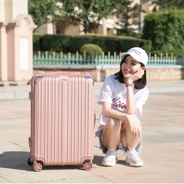 Fashion ABS+PC universal wheel luggage compartment 20-28 inches, business travel anti-collision waterproof zipper box, colorful electronic pattern design