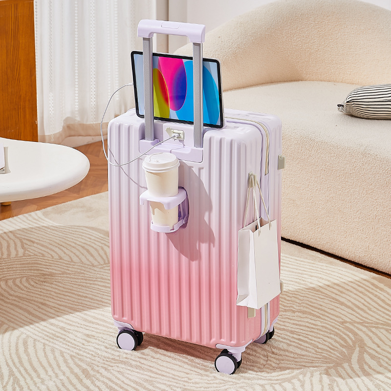 2025 Spring New Neutral Fashion Luggage - ABS+PC Material, Ultra Lightweight and Portable, Available in Multiple Colors, with USB Charging Interface and Universal Wheel Design