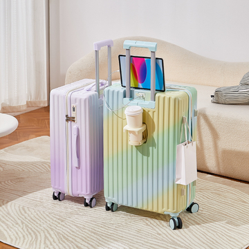 2025 Spring New Neutral Fashion Luggage - ABS+PC Material, Ultra Lightweight and Portable, Available in Multiple Colors, with USB Charging Interface and Universal Wheel Design