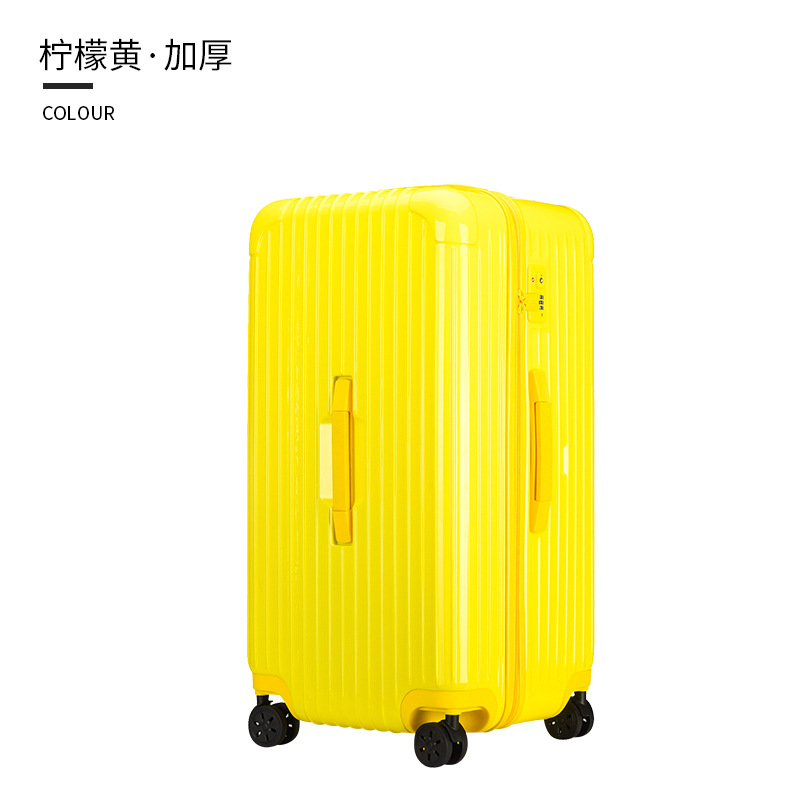Fashionable candy colored thick ABS+PC luggage with 24-34 inch business travel pressure resistant and drop resistant universal wheels