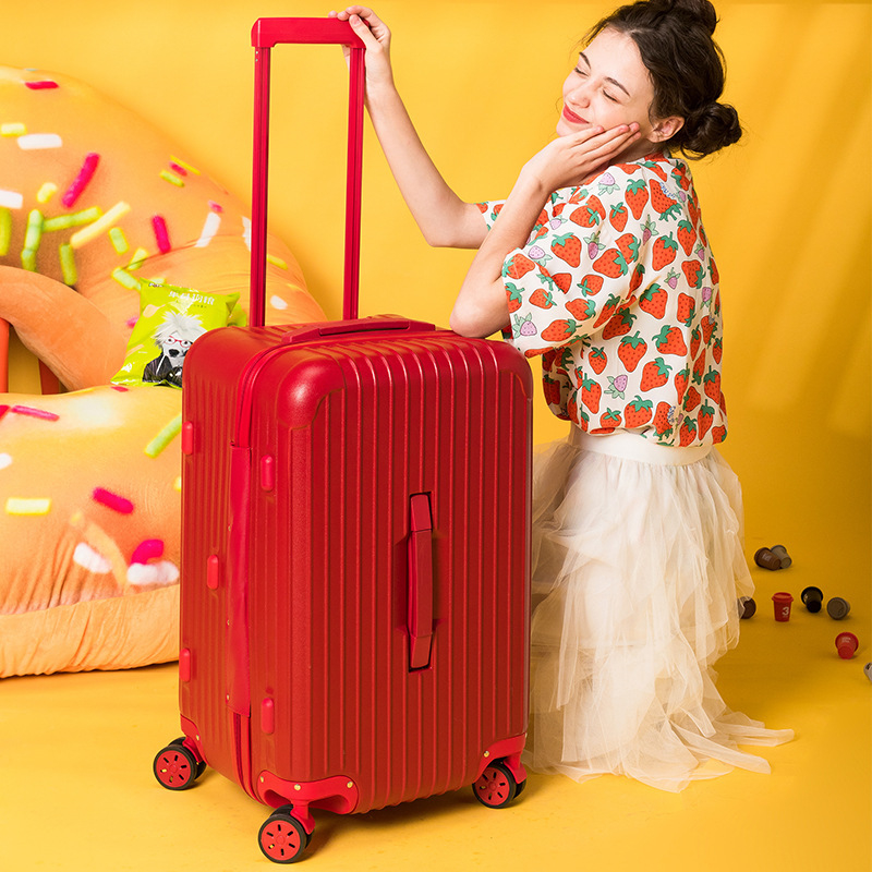 Fashionable candy colored thick ABS+PC luggage with 24-34 inch business travel pressure resistant and drop resistant universal wheels