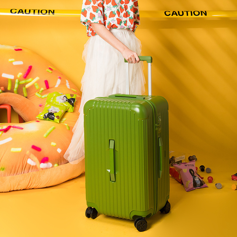 Fashionable candy colored thick ABS+PC luggage with 24-34 inch business travel pressure resistant and drop resistant universal wheels
