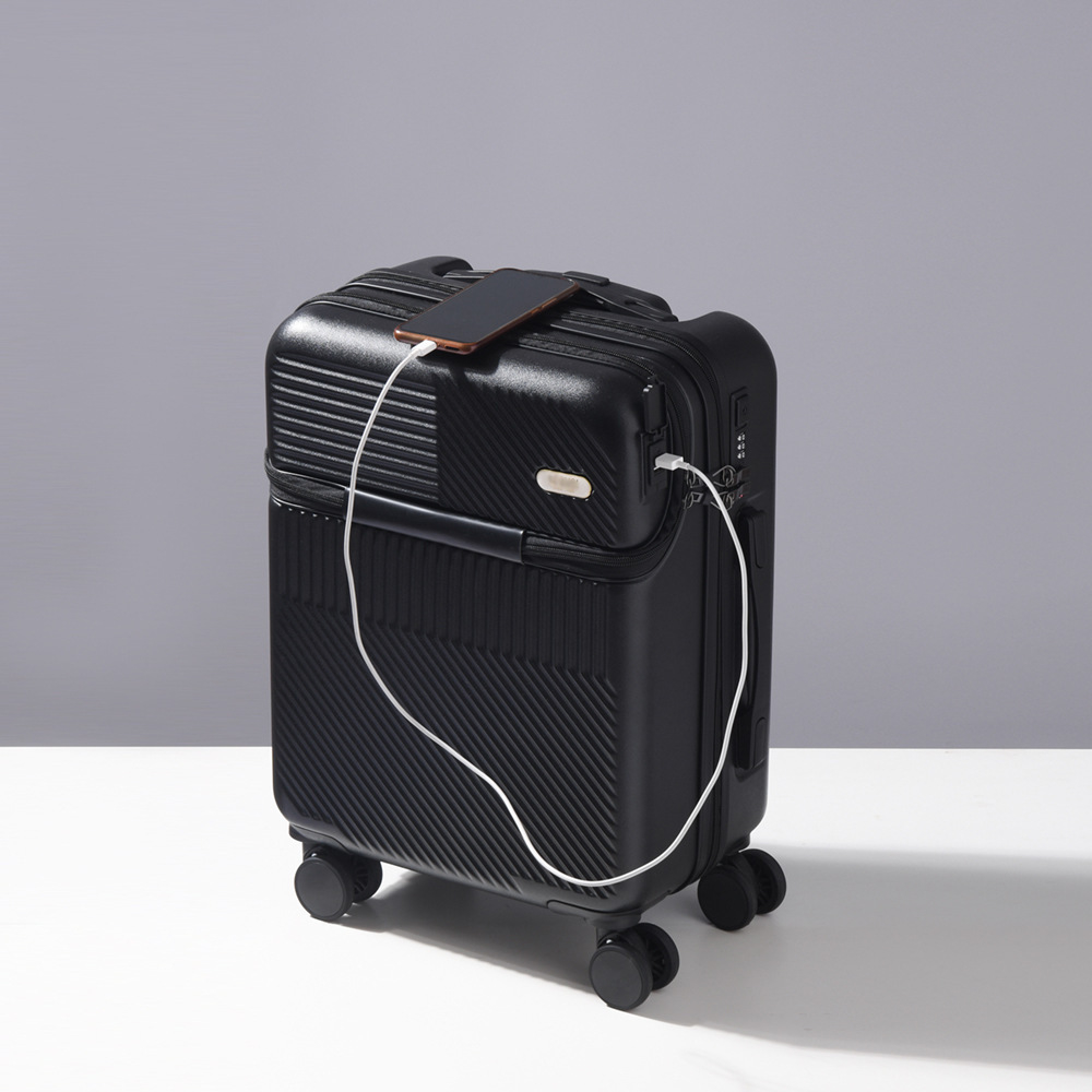 2024 Winter New Front Opening ABS Luggage USB Interface Silent Wheel Thickened Design Available in Multiple Sizes