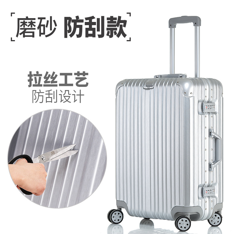 Package Fashion 2025 New Anti Scratch Aluminum Alloy Luggage with ABS+PC Material Business Travel Universal Wheels Available in Multiple Sizes Aluminum Frame Rivet Design