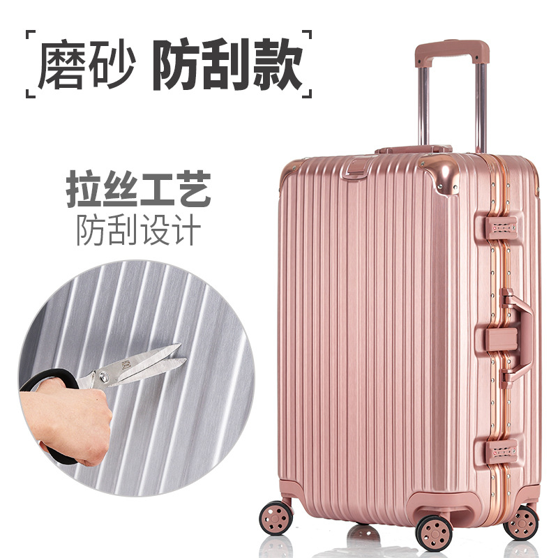 Package Fashion 2025 New Anti Scratch Aluminum Alloy Luggage with ABS+PC Material Business Travel Universal Wheels Available in Multiple Sizes Aluminum Frame Rivet Design