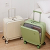 Pembukaan hadapan Bagasi wanita 2024 kata laluan roda berputar 360 ° baru dengan penutup cangkir 18 inci model ringan kecil trolley Bagasi(jaminan 1 tahun, kembalian bebas kerosakan)