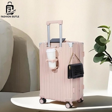 1682-20/22/24/26/28 inch ABS hardshell Ligtweight Carry on suitcase USB Charging interface and cup holder luggage,Family travel suitcase